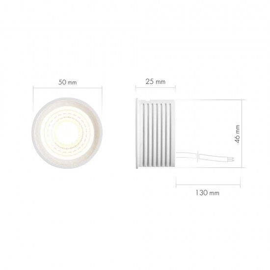 LED module GU10, recessed, dimmable, 8W, 720lm, 3000K, DK/EU-3000-8W dim