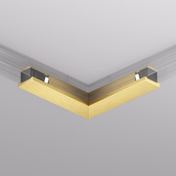L-shaped electrical connector for the SHINE track, satin brass  