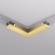 L-shaped electrical connector for the SHINE track, satin brass