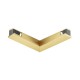 L-shaped electrical connector for the SHINE track, satin brass