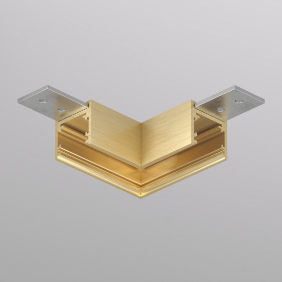 Corner element for the SHINE BASE track, satin brass