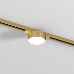 Magnetic track SHINE LED luminaire FLOW 6W, 360lm, 3000K, CRI90 satin brass