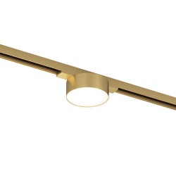 Magnetic track SHINE LED luminaire FLOW 6W, 360lm, 3000K, CRI90 satin brass