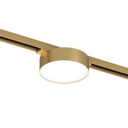 Magnetic track SHINE LED luminaire FLOW 8W, 550lm, 3000K, CRI90 satin brass