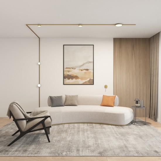 LED светильник для магнитного трека SHINE FLOW 8W, 550lm, 3000K, CRI90 сатиновая латунь LED светильник для магнитного трека SHINE FLOW 8W, 550lm, 3000K, CRI90 сатиновая латунь