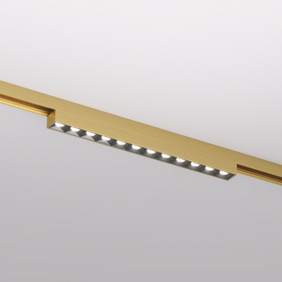 LED-Leuchte für Magnetschiene SHINE GRILL 10W, 790lm, 3000K,CRI90 Messing satiniert LED-Leuchte für Magnetschiene SHINE GRILL 10W, 790lm, 3000K,CRI90 Messing satiniert