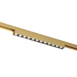 Magnetic track SHINE LED luminaire GRILL 10W, 790lm, 3000K, CRI90 satin brass