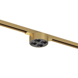 Magnetic track SHINE LED luminaire GRILL 6W, 390lm, 3000K, CRI90 satin brass