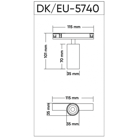 Magnetic track SHINE LED rotatable luminaire SPOT 6W, 420lm, 3000K, CRI90 satin brass