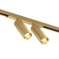 Magnetic track SHINE LED double rotatable luminaire SPOT 2x8W, 1100lm, 3000K, CRI90 satin brass