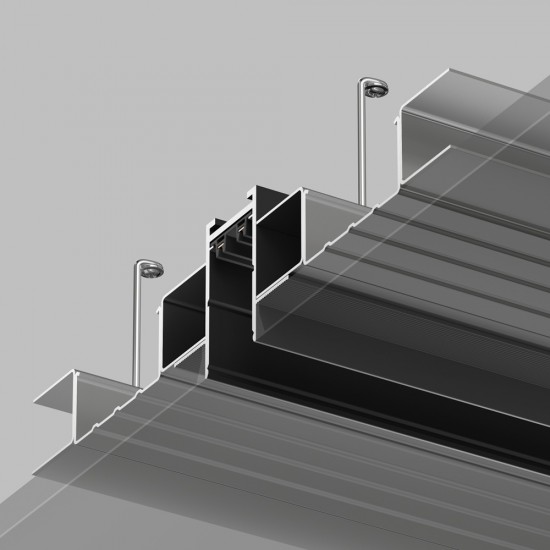 SMART-Einbauschiene, schwarz, 3m