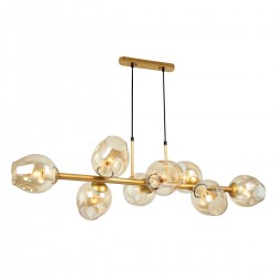 Italux pendant lamp 8xE27x40W, amber, Borgo PND-30843-8 GD+AMB