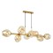 Italux pendant lamp 8xE27x40W, amber, Borgo PND-30843-8 GD+AMB