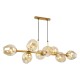 Italux pendant lamp 8xE27x40W, amber, Borgo PND-30843-8 GD+AMB Italux pendant lamp 8xE27x40W, amber, Borgo PND-30843-8 GD+AMB