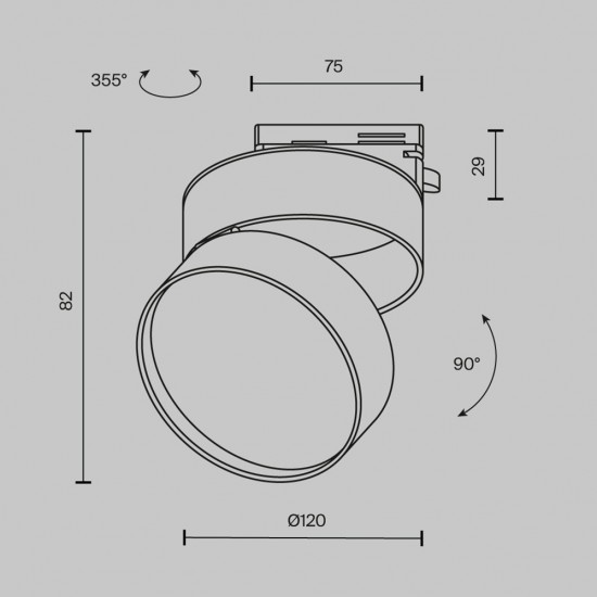 Maytoni light for 1-phase traks, LED 18W, 4000K, TR007-1-18W3K-B4K Maytoni light for 1-phase traks, LED 18W, 4000K, TR007-1-18W3K-B4K