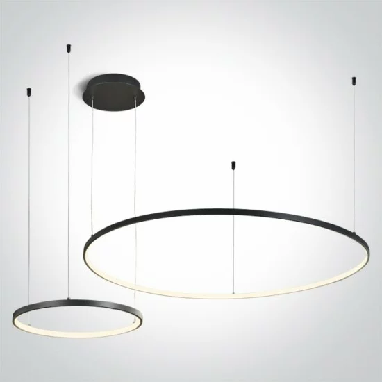 ONE LIGHT Pendelleuchte, rund mit 2 Ringen 65W, LED, dimmbar, schwarz 63150A/B/W ONE LIGHT Pendelleuchte, rund mit 2 Ringen 65W, LED, dimmbar, schwarz 63150A/B/W