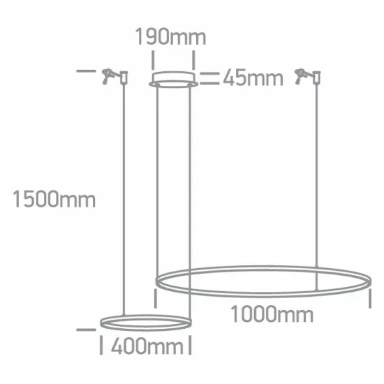 ONE LIGHT Pendelleuchte, rund mit 2 Ringen 65W, LED, dimmbar, schwarz 63150A/B/W ONE LIGHT Pendelleuchte, rund mit 2 Ringen 65W, LED, dimmbar, schwarz 63150A/B/W