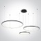 ONE LIGHT pendant light, round with 3 rings 65W, LED, dimmable, black 63150B/B/W