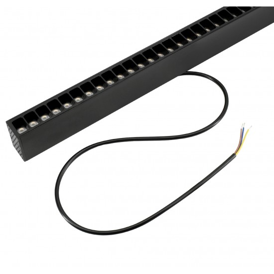 BEMKO linear LED luminaire LORIEN 30W, 4000K, black, 3300lm, UGR19 52° with suspensions 1m