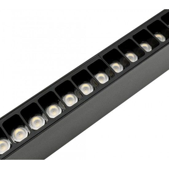 BEMKO linear LED luminaire LORIEN 30W, 4000K, black, 3300lm, UGR19 52° with suspensions 1m