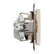 Socket 1-gang flush-mounted with side earth, screw terminals and shutters, beige SEDNA Design