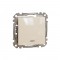 2-way switch with blue lamp flush-mounted (mech.) beige Sedna Design 