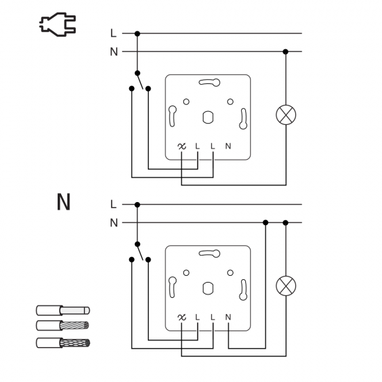 Rotary dimmer flush-mounted (mech.) 0-370W (LED 0–200W) beige Sedna Design