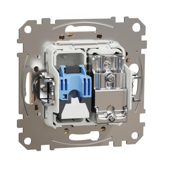 Data + TV sockets 1xRJ45 CAT6 UTP (mech.), beige Sedna Design