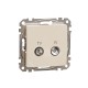 End-of-line TV/R socket 4 dB (mech.), beige Sedna Design