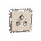 End-of-line TV/R/SAT socket 4 dB (mech.), beige Sedna Design