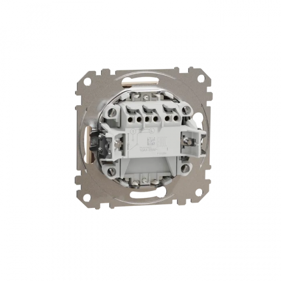 Switch with red lamp flush-mounted (mech.) beige Sedna Design