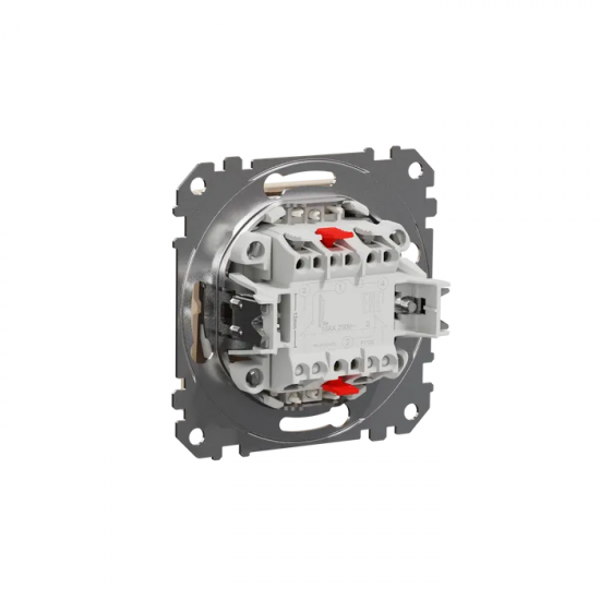 2-pole switch with red lamp flush-mounted (mech.) beige Sedna Design