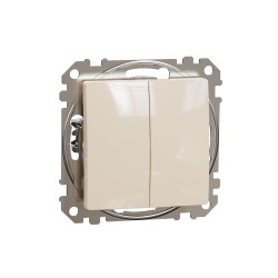 2-gang switch (1+1) flush-mounted (mech.) beige Sedna Design 