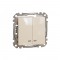 2-fach Schalter mit blauer Beleuchtung unterputz (Einsatz), Beige, Sedna Design