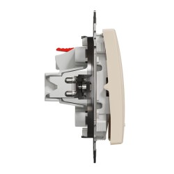 2-pole switch with red lamp flush-mounted (mech.) 16A beige Sedna Design 