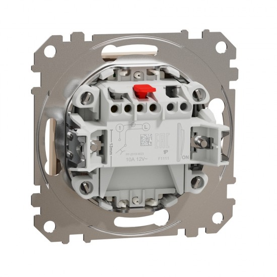 2-pole switch with red lamp flush-mounted (mech.) 16A beige Sedna Design