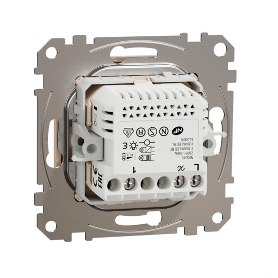 Rotary LED dimmer flush-mounted (mech.) RC / RL 5-200W beige Sedna Design