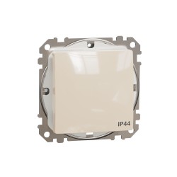 1-way switch (flush-mounted (mech.) beige IP44 Sedna Design 