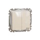 2-gang switch (1+1) flush-mounted (mech.) IP44 beige Sedna Design