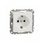 Socket 1-gang flush-mounted with side earth, screw terminals and shutters, white SEDNA Design
