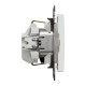 Socket 1-gang flush-mounted with side earth, screw terminals and shutters, white SEDNA Design