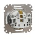 Socket 1-gang flush-mounted with side earth, screw terminals and shutters, white SEDNA Design