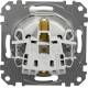 Socket 1-gang flush-mounted with side earth, screwless and shutters, white SEDNA Design