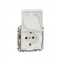 Socket 1-gang flush-mounted with side earth, screw terminals and shutters, with lid white SEDNA Design