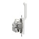 Socket 1-gang flush-mounted with side earth, screw terminals and shutters, with lid white SEDNA Design