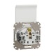 Socket 1-gang flush-mounted with side earth, screw terminals and shutters, with lid white SEDNA Design