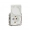 Socket 1-gang flush-mounted with side earth, screwless and shutters, with lid white SEDNA Design
