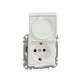 Socket 1-gang flush-mounted with side earth, screwless and shutters, with lid white SEDNA Design