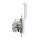 Socket 1-gang flush-mounted with side earth, screwless and shutters, with lid white SEDNA Design