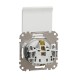 Socket 1-gang flush-mounted with side earth, screwless and shutters, with lid white SEDNA Design